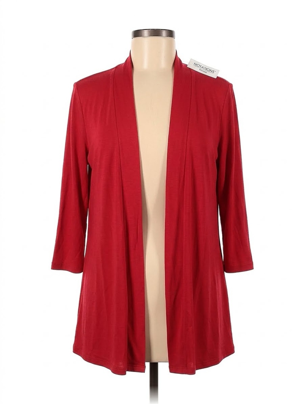 Notations Woman Bright Rust Red Top‎ with Crew Neck, Size 1X